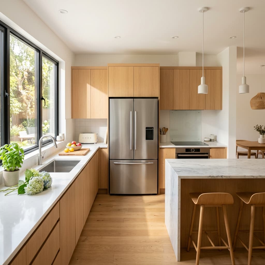 Premium modern kitchen with smart refrigerator